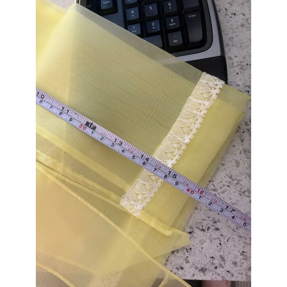 Vintage Apron By Powers Minneapolis Sheer Yellow Lace Trim New In Box